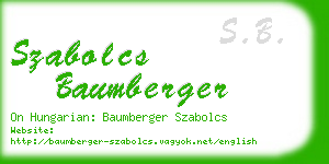 szabolcs baumberger business card